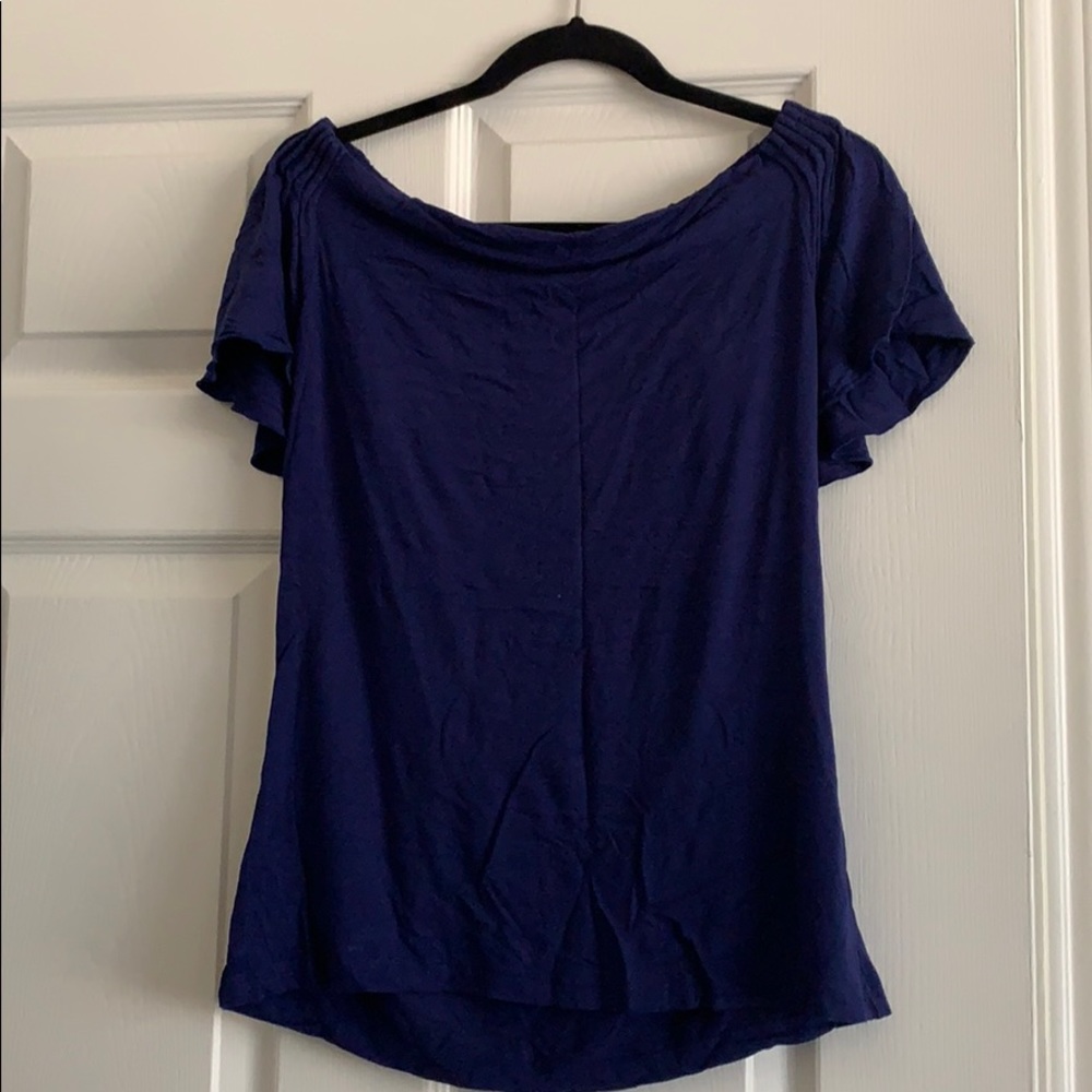 Soft stretchy Dark Violet/Navy Dressy Blouse